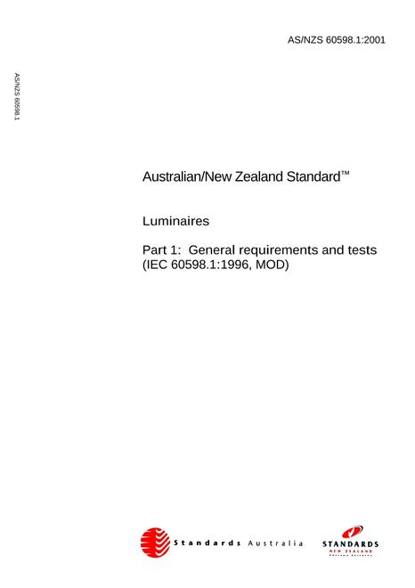AS/NZS 60598.1:2001