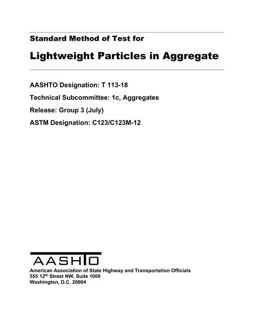 AASHTO T 113-18