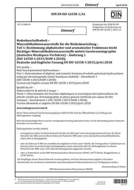DIN EN ISO 16558-1/A1 - DRAFT