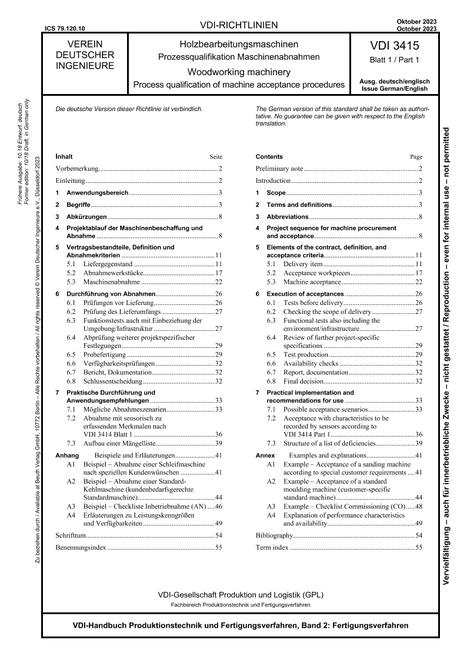 VDI VDI 3415 BLATT 1