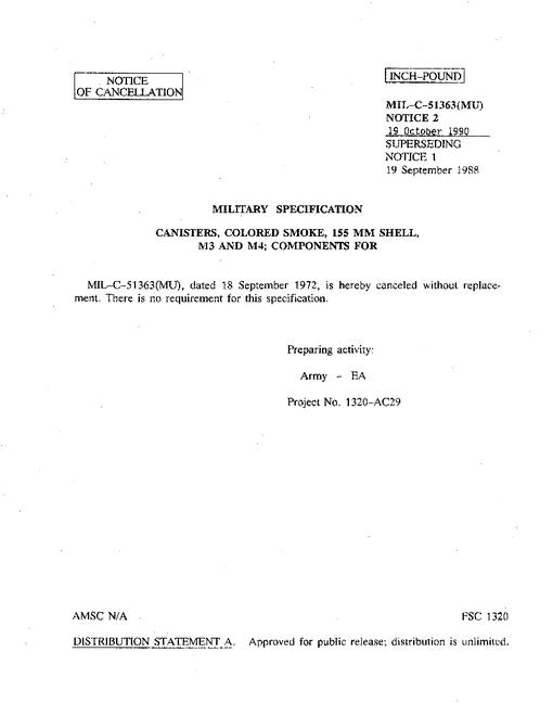 MIL MIL-C-51363 Notice 2 - Cancellation