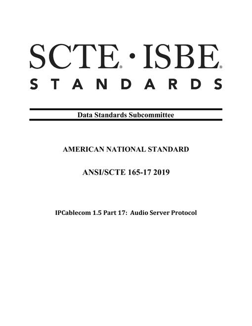 SCTE 165-17 2019 (R2024)