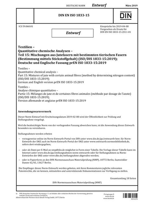 DIN EN ISO 1833-15 - DRAFT