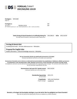 DANSK DSF/ISO/DIS 13119
