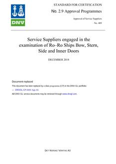 DNV DNV APPROVAL OF SERVICE SUPPLIERS NO. 409