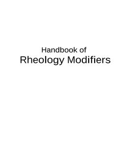 Handbook of Rheology Modifiers