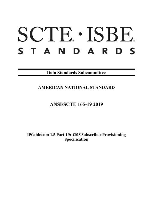 SCTE 165-19 2019 (R2024)