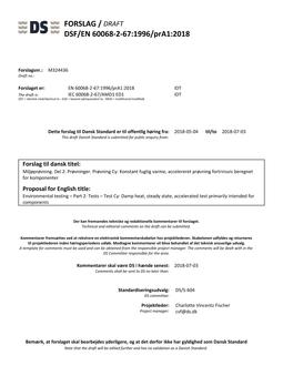 DANSK DSF/EN 60068-2-67/PRA1