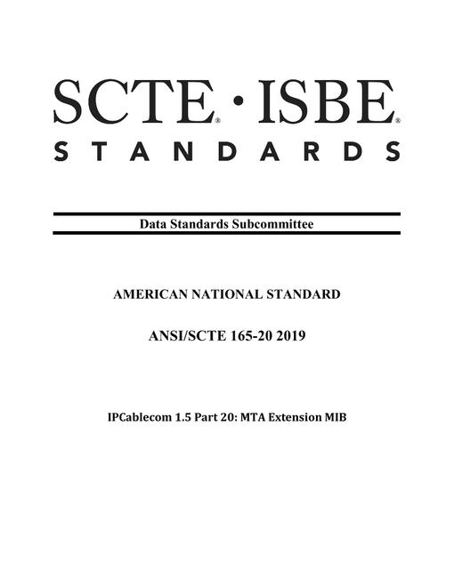 SCTE 165-20 2019 (R2024)