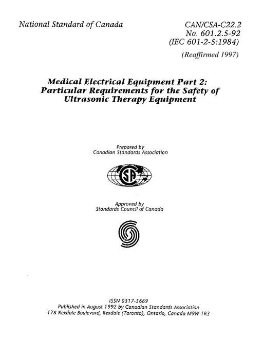 CAN/CSA C22.2 NO. 601.2.5-92 (R1997)