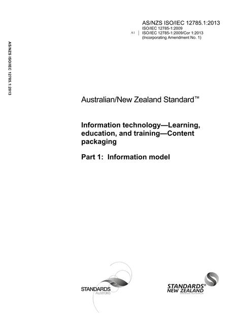 AS/NZS ISO/IEC 12785.1:2013