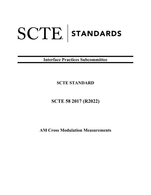 SCTE 58 2017 (R2022)