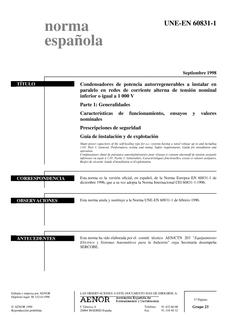 AENOR UNE-EN 60831-1