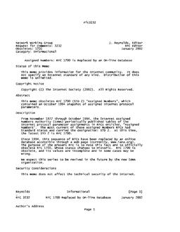 IETF RFC 3232