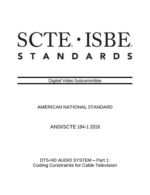 SCTE 194-1 2018
