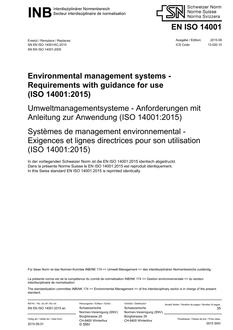 SNV SN EN ISO 14001
