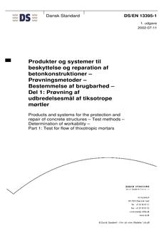 DANSK DS/EN 13395-1