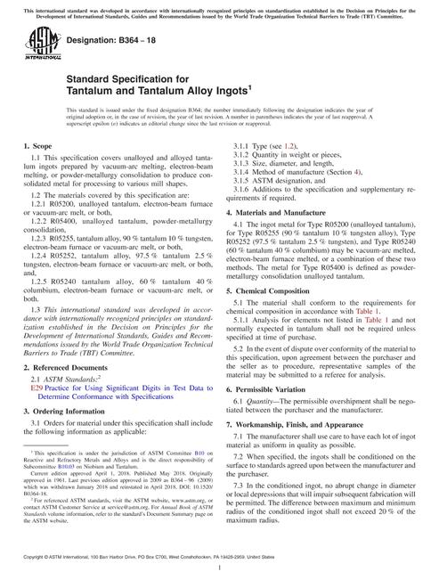 ASTM B364-18