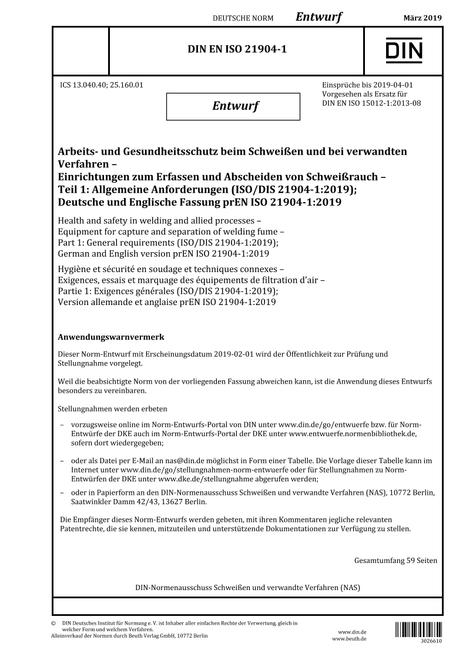 DIN EN ISO 21904-1 - DRAFT
