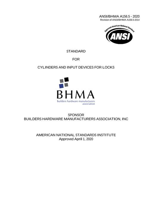 BHMA A156.5-2020