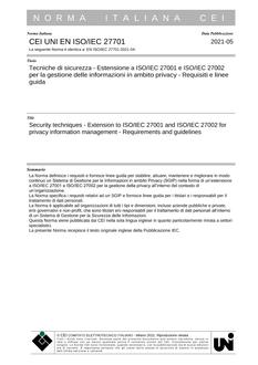 CEI UNI EN ISO/IEC 27701