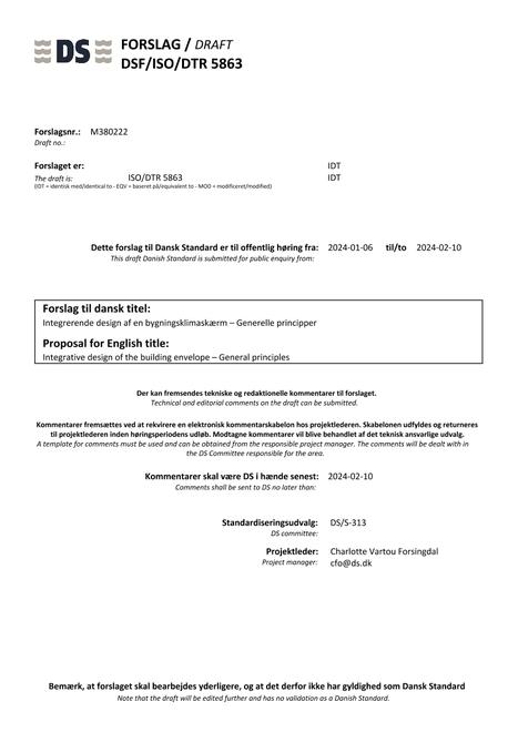 DANSK DSF/ISO/DTR 5863
