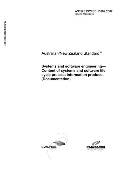 AS/NZS ISO/IEC 15289:2007