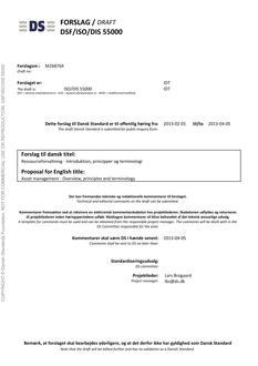 DANSK DSF/ISO/DIS 55000