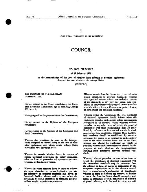 EEC 73/23/EEC