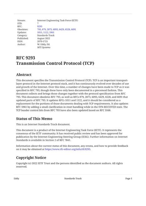 IETF RFC 9293