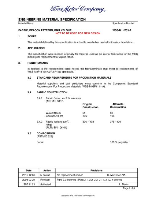 FORD WSS-M1H733-A