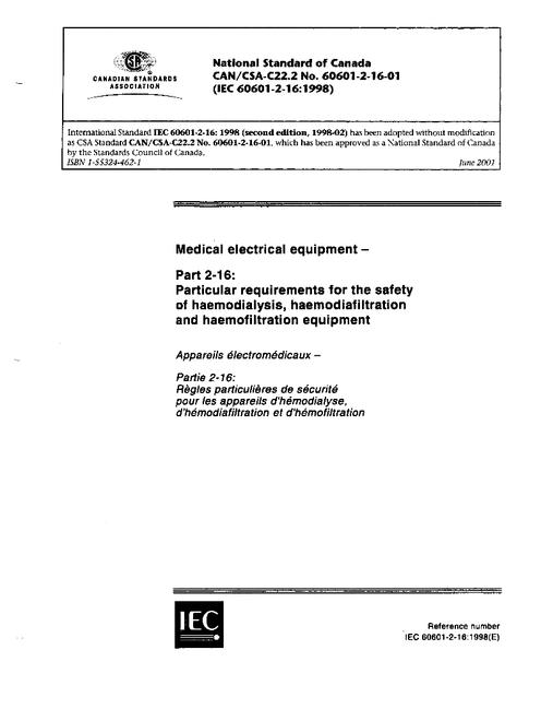 CAN/CSA C22.2 NO. 60601-2-16-01 (R05)