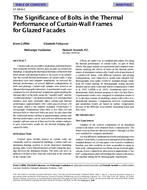 SF-98-08-2 -- The Significance of Bolts in the Thermal Performance of Curtain-Wall Frames for Glazed Facades