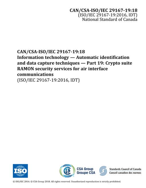 CAN/CSA-ISO/IEC 29167-19:18