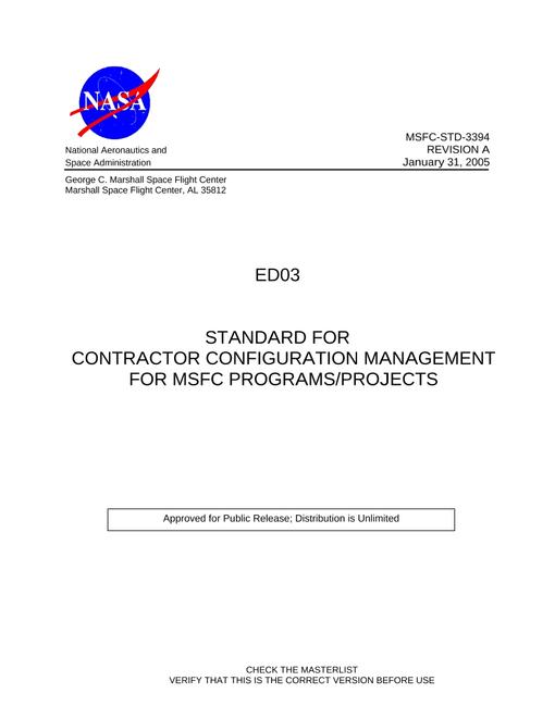 NASA MSFC-STD-3394