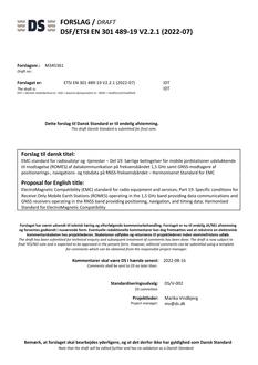 DANSK DSF/ETSI EN 301 489-19 V2.2.1 (2022-07)