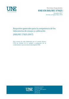 AENOR UNE-EN ISO/IEC 17025