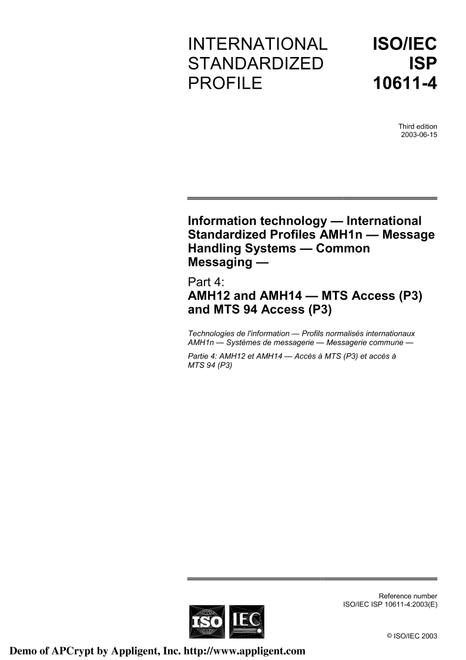 ISO/IEC ISP 10611-4:2003