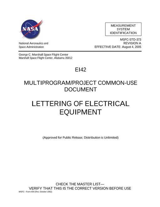 NASA MSFC-STD-373