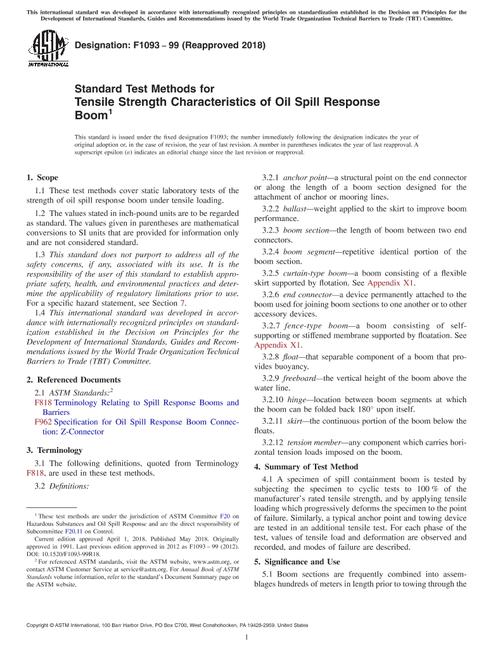 ASTM F1093-99(2018)