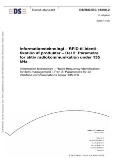 DANSK DS/ISO/IEC 18000-2