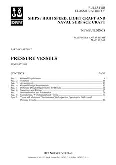 DNV DNV-RU-SHIPS/HSLC PART 4 CHAPTER 7