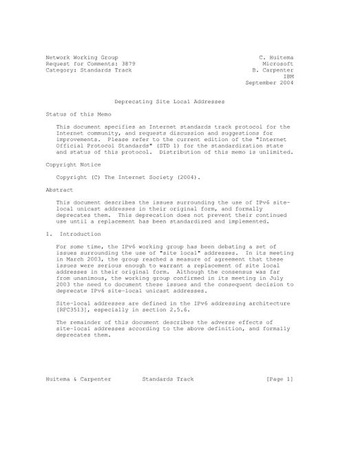 IETF RFC 3879
