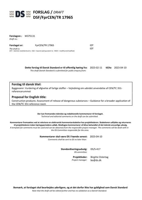 DANSK DSF/FPRCEN/TR 17965