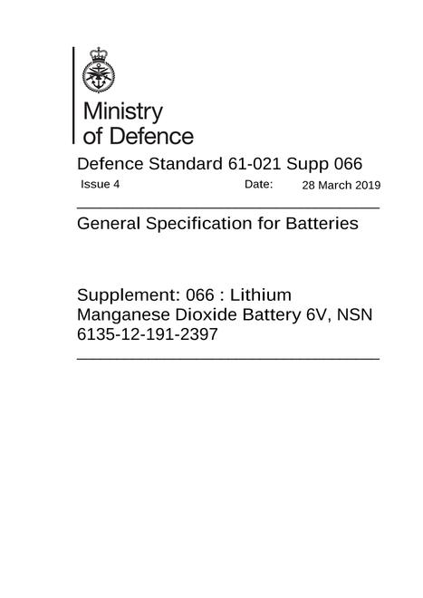 MODUK DEF STAN 61-021: SUPP 066