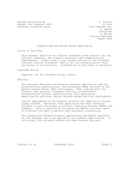 IETF RFC 4005