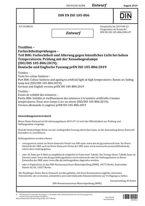 DIN EN ISO 105-B06 - DRAFT