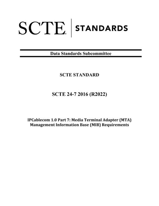 SCTE 24-7 2016 (R2022)