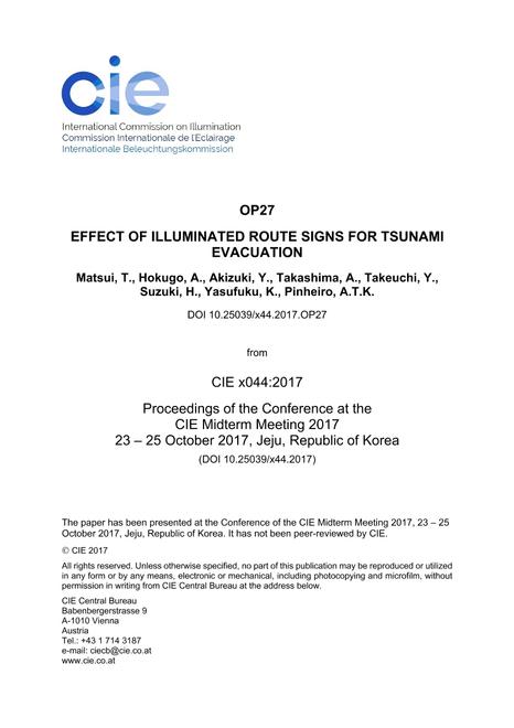EFFECT OF ILLUMINATED ROUTE SIGNS FOR TSUNAMI EVACUATION (OP27, 185-192)