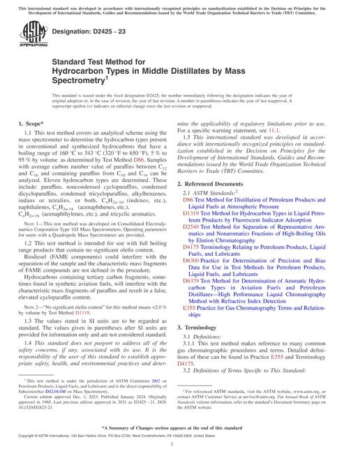 ASTM D2425-23